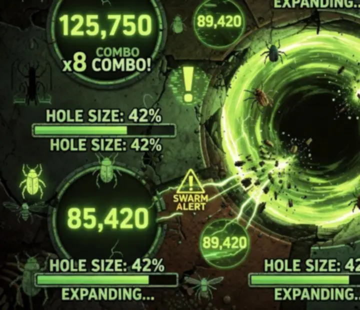 SwarmHole pontszám HUD illusztráció